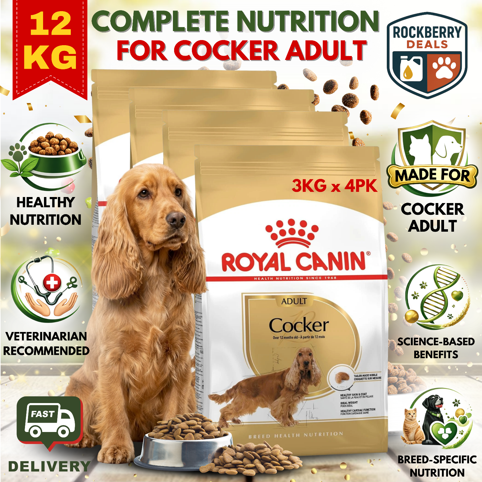 Royal Canin Cocker Dry Adult Dog Food 3kg - Image 5