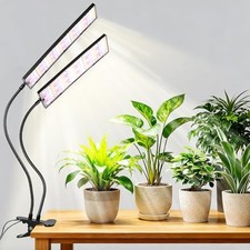LED Grow Light 20W, 240 LEDs Full Spectrum Clip Plant Growing Lamp with White