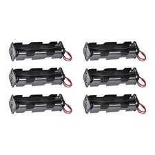 6 Pack 8 x 1.5V AA Battery Holder Box Case with Wire for DIY Projects