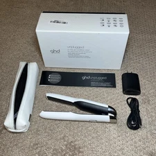 GHD Unplugged Styler Cordless Flat Iron Hair Straightener 1" White