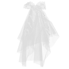Reusable White Bridal Veil Hair Comb Wedding Veil for Bride Party Accessory
