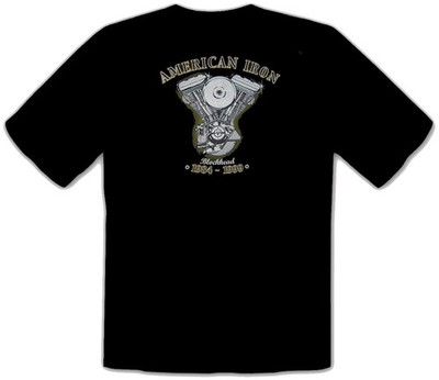 American Iron Custom Bike Kustom Rockabilly Chopper schwarz T-Shirt -325
