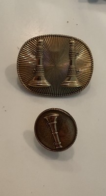 10KT GF Fire Department Buttons Pins From Charlotte NC Fireman Vintage 31.6g