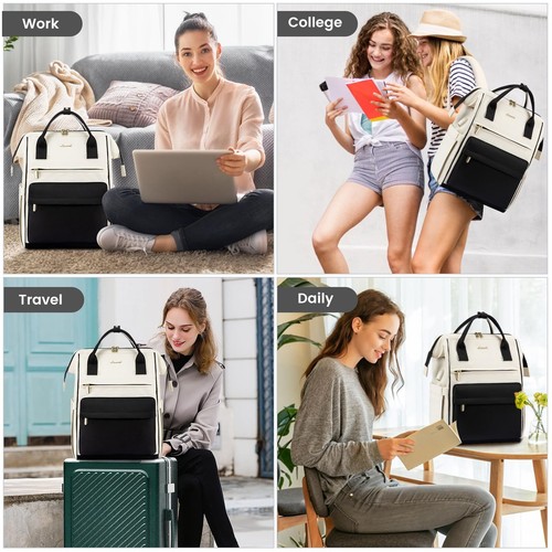 Laptop Backpack for Women 17 Inch Work Teacher Nurse Bag Large Capacity Busin... - Picture 6 of 6
