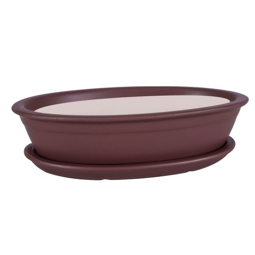 Vassoio bonsai albero giardino ceramica argilla vaso fiori sottovaso 5 colori 6 misure - Foto 2 di 41