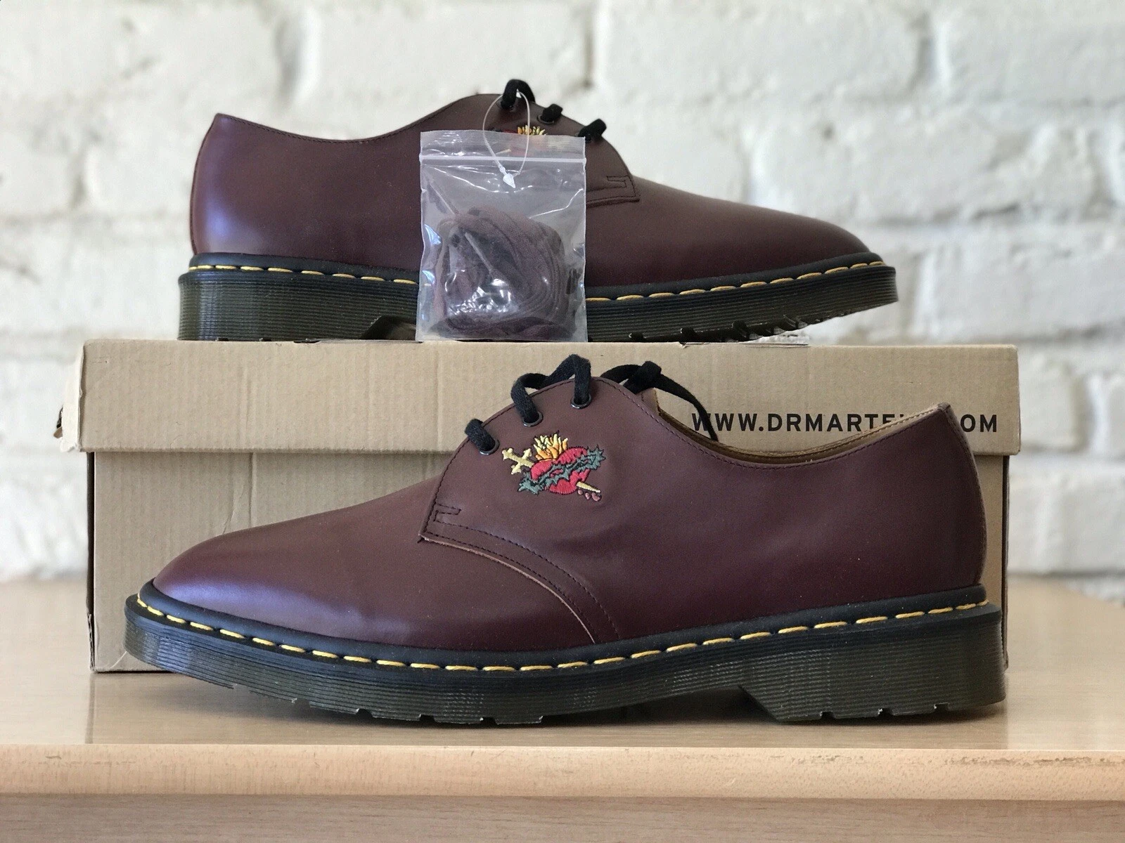 Supreme x Dr. Martens Bottes Vintage Smooth Oxblood 3 Yeux Noir Homme Taille 12 Neuf