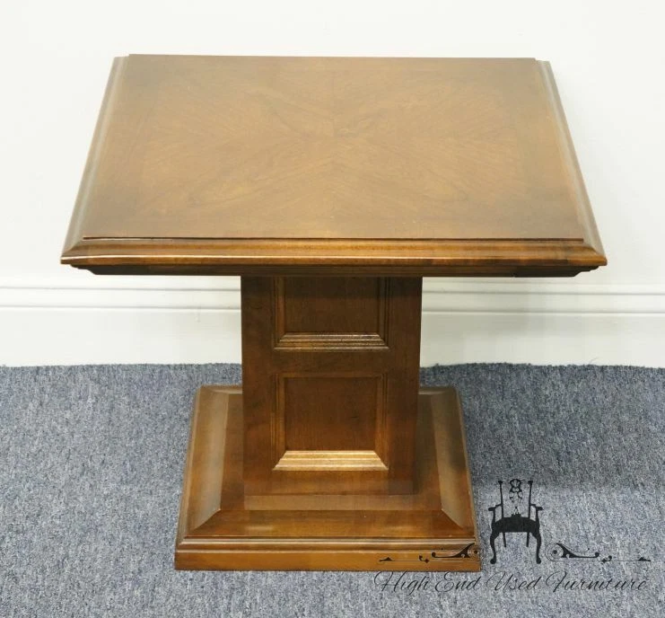 ETHAN ALLEN Classic Manor Solid Maple 20" Square Pedestal Accent End Table 15... - Image 3 of 4