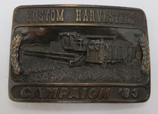 BELT BUCKLE Custom Harvesters Campaign '83 farming equipment buckle 1504