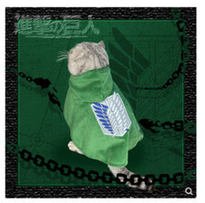 Anime Attack on Titan Mascota Capa Gato Perro Ropa Soldado Cos Accesorios de Vestir