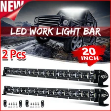 20"in Slim LED Light Bar Front Bumper Mount Fit For GMC Sierra 1500/2500/3500HD