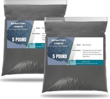 Cemento refractario de alta temperatura para aislamiento de fibra cerámica, 5 libras (paquete de 2)