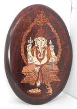 Vintage Marquetry Ganesh Wall Plague   Inlaid...