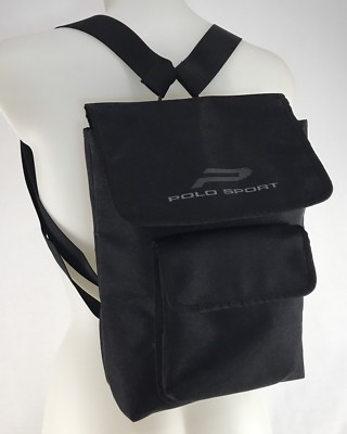 Ralph Lauren Polo Sport Mini Backpack Purse Black Shimmer Womans