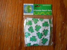 9" LUCK OF THE IRISH SHAMROCK Inflatable Beach Ball NWT