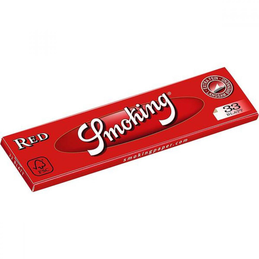 Smoking THINNEST Red King Size Papers 50 X 33 Blättchen Long Papers