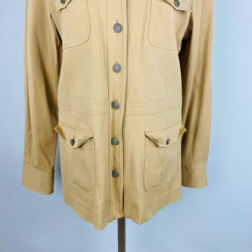 Dialogue Mujer 12 Color Camel Manga Larga Utilidad Chaqueta Bolsillos * Foto 3 de 4