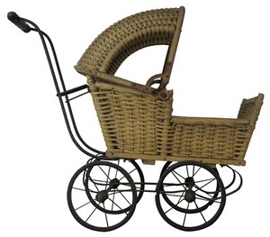 wicker baby pram