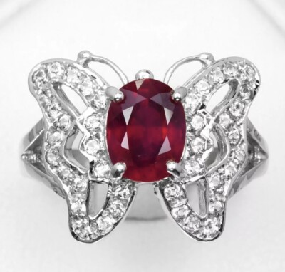 Natürlicher Topas Rubin Mode Ring 2,30ct RB in 925 Sterling Silber
