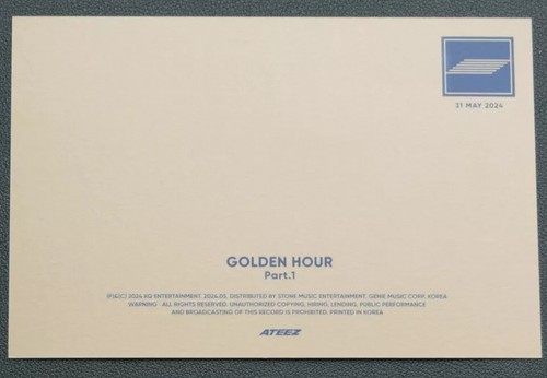 ATEEZ Golden Hour Part 1 10th Album Member Postcards A6 Official Blue Golden Ver - Picture 3 of 15