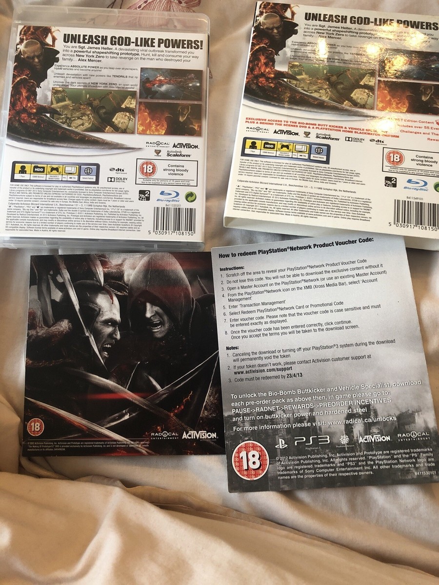 PS3: PROTOTYPE 2 (LIMITED EDITION) UNLEASH GOD-LIKE POWERS 