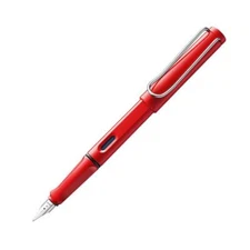 Lamy Fountain Pen Safari ABS Plastic, Red, Steel Nib, Blue Ink L16B