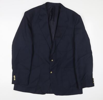 Chums Herren Sakko Anzugjacke blau Polyester Größe 42 Regular