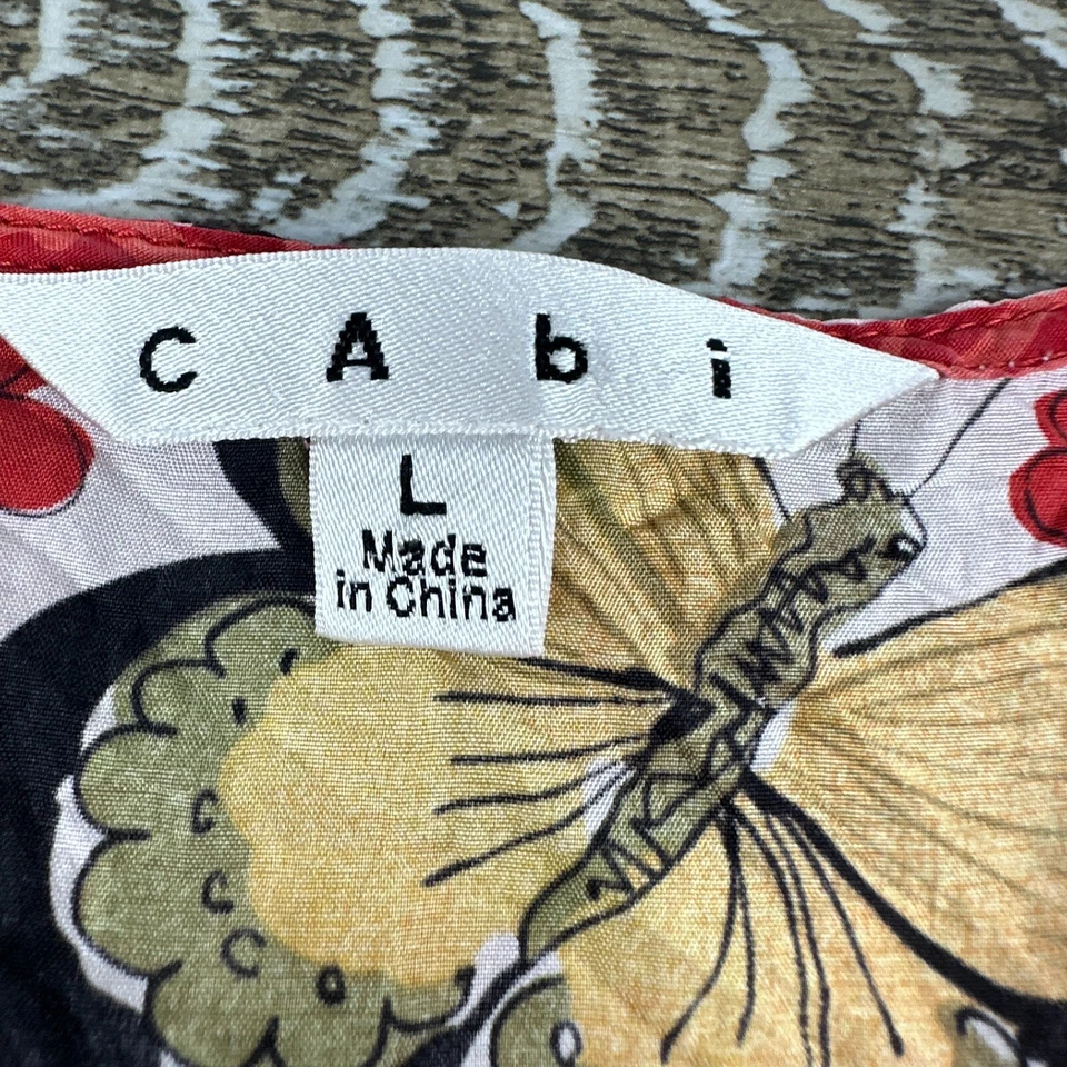 Женская L Cabi бак блузка красный белый цветочный тонкий легкий - Изображение 2 из 4