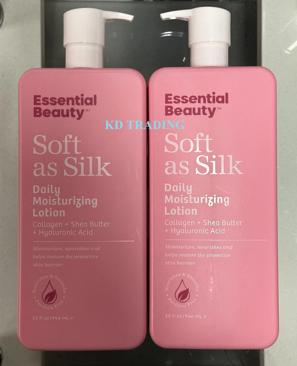 2-Pack) ESSENTIAL BEAUTY ~ SOFT AS SILK Daily Moisturizing Collagen BODY  LOTION