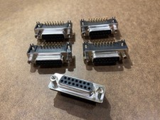 5x DB15 15 Pin D-SUB 2 Rows Female Right Angle PCB Solder Connectors USA Shipper