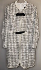 Pomander Place Tuckernuck Ivory Bow Tweed Brigitta Dress - Size Medium
