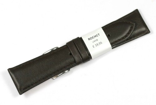 24MM LAMMLEDER DUNKELBRAUN GEPOLSTERTES UHRENARMBAND ROCHET HOHE QUALITÄT £19,95 - Bild 7 von 7