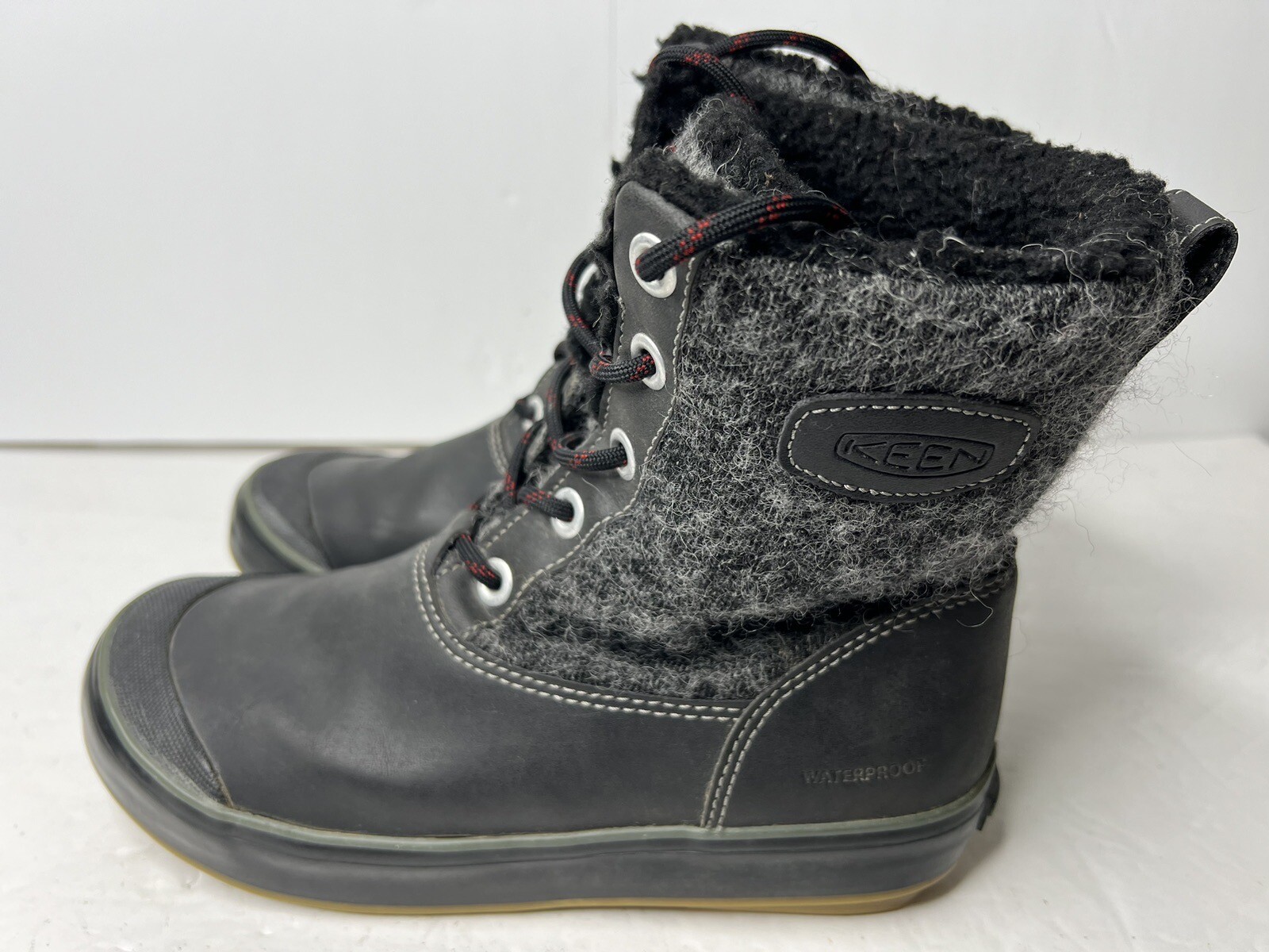 Stivaletti da donna Keen Elsa LL lana taglia 7 neri corvo impermeabili in ottime condizioni
