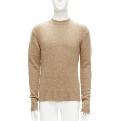 ACNE STUDIOS Peele beige wool cashmere brushed crew neck sweater S 