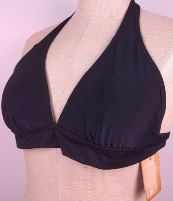 Arizona Jean Company Black Nylon Halter Style Swm Top Size M - New          (53)