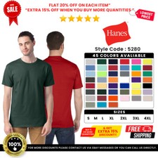 Hanes 5280 Unisex Adult ComfortSoft Plain Short Sleeve Tee Crew Neck T-Shirt