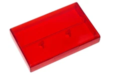 5 Cassette Tape Cases - Red Tint Front + Red Tint Back - Empty Plastic