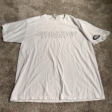 Vintage Star Wars Episode 1 White Movie Promo T-Shirt Lee Sports Size XL