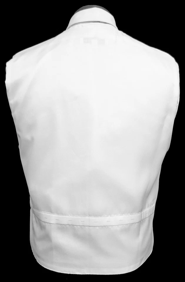 Men's Red Sleeve White Tuxedo Vest with Bow Tie Mason Wedding Prom Groom - Image 4 of 4