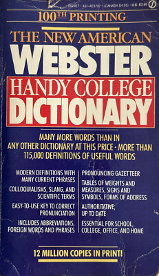 Buch THE NEW AMERICAN WEBSTER HANDY COLLEGE DICTIONARY 100th Printing 1981