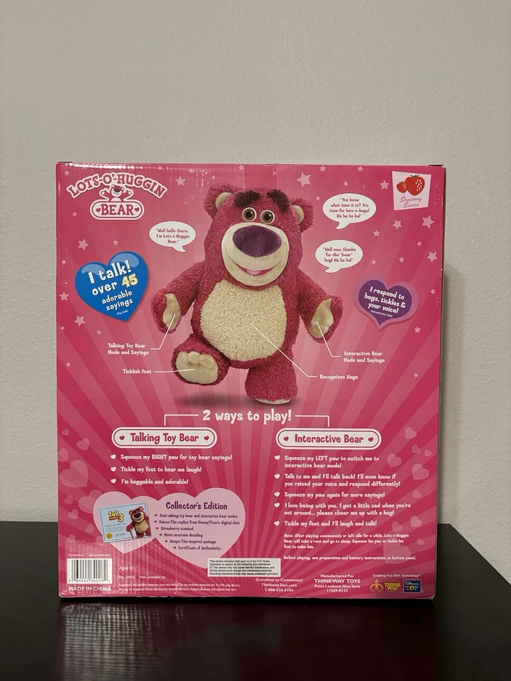 THINKWAY TOYS DISNEY PIXAR TOY STORY 3 LOTSO-HUGGIN'-BEAR INTERACTIVE PLUSH - Image 3 of 4