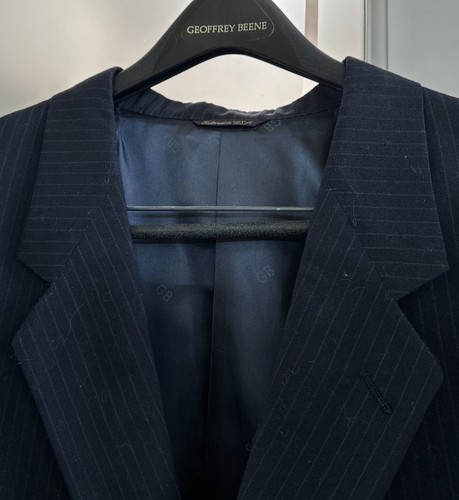 Geoffrey Beene Suit Coat 2 Button Lined Jacket Blazer Navy Pin Stripe 44R - Picture 5 of 6