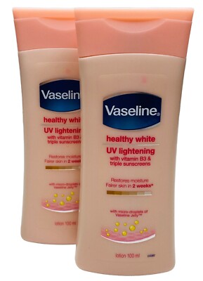 2 Vaseline Healthy White Skin Lightening Lotion, 100ml (Pack Of 2 Units)