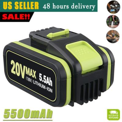 20V WA3553 5500mAh Lithium-Ion Battery Replacement for Worx 20V WA3551 WA3551.1
