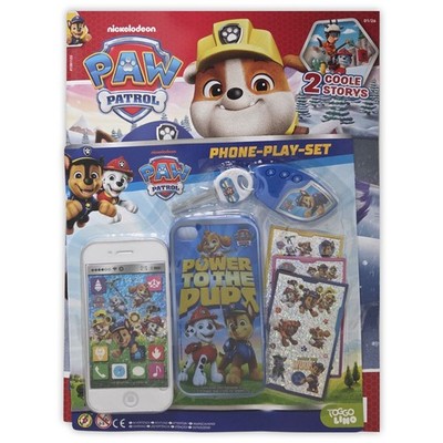 Paw Patrol Sammelmagazin 01/2026 Comics Rätsel Poster 5-teiliges Phone-Play-Set