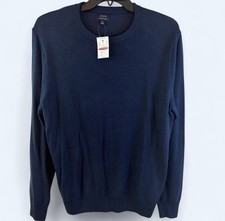NWT J.Crew Men's Dark Navy Blue Merino Blend Crewneck Sweater Size M