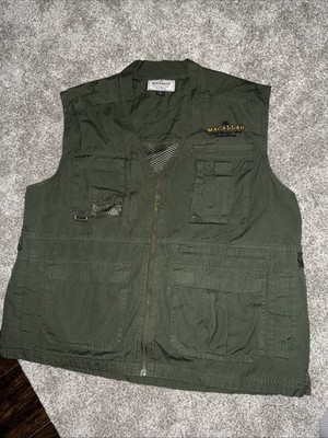 Macallan Whiskey Fishing Vest Mens XL Green Photography Outdoor Hike Pockets