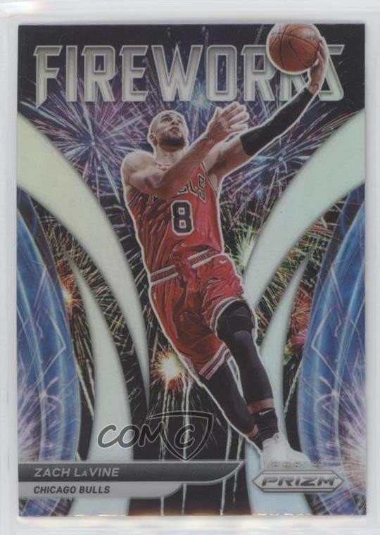 2021-22 Panini Prizm Fireworks Silver Prizm Zach LaVine #20 0c6