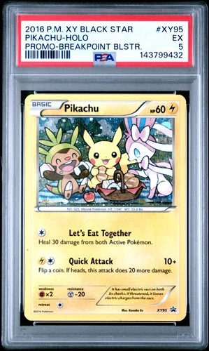 2016 POKEMON XY BLACK STAR PROMO BREAKPOINT BLISTERS #XY95 PIKACHU-HOLO PSA 5