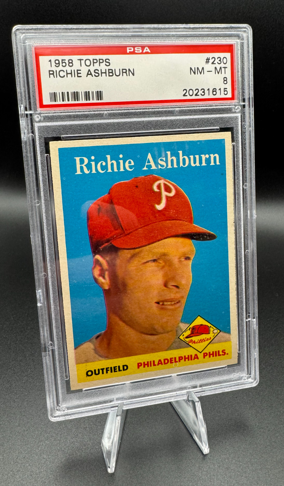 1958 Topps Richie Ashburn 230 Phillies PSA 8