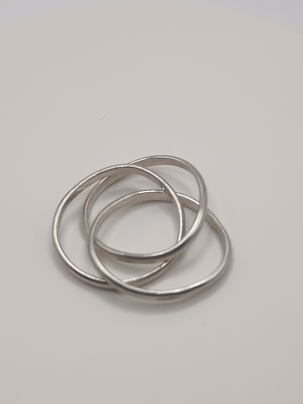 COOL STERLING SILVER INTERLOCKING TRIPLE RING ROL… - image 4